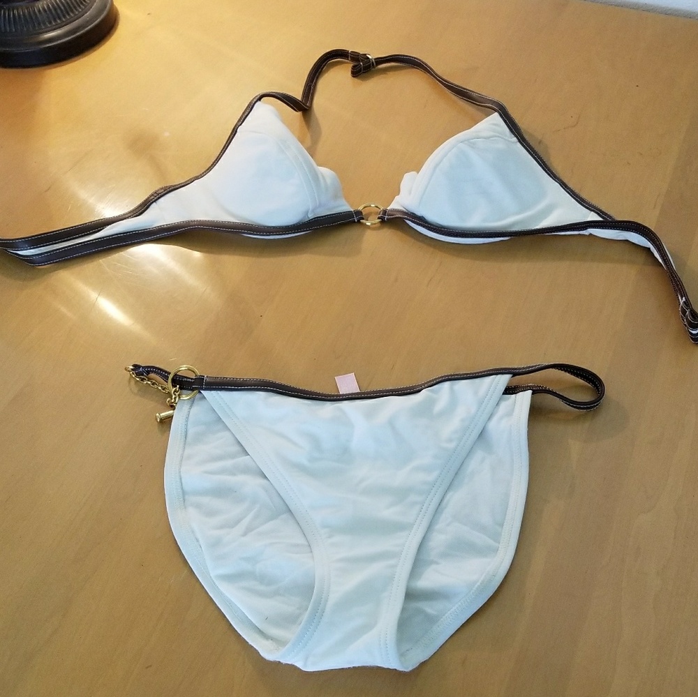 White Bikini with Gold Detail